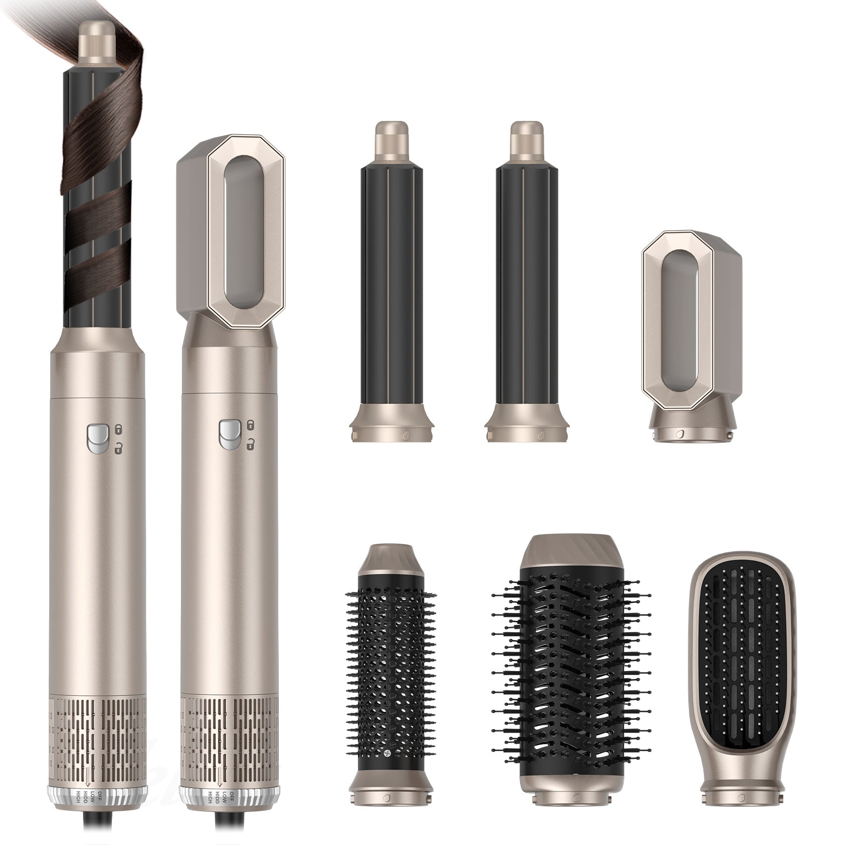 six-in-one noise reduction hair dryer, wind drum, curling iron, all-in-one hair dryer, comb straight hair